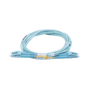 LINKEDPRO BY EPCOM LP-FOM3-LCLC-R03 Jumper de Fibra Óptica Multimodo OM3 50/125 LC-LC OFNR (Riser), 2.0 mm, Dúplex, Aqua, 3 metros