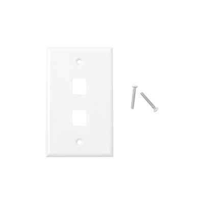 LINKEDPRO BY EPCOM LP-FP-17 Placa de pared de 2 puertos, Keystone, Color Blanco