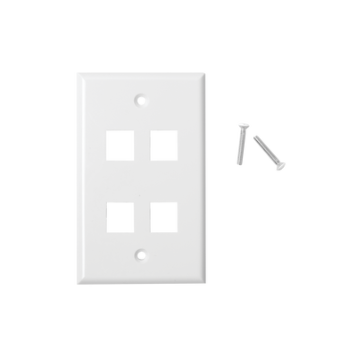 LINKEDPRO BY EPCOM LP-FP-19 Placa de pared de 4 puertos, Keystone, Color Blanco