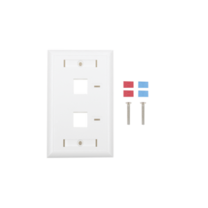 LINKEDPRO BY EPCOM LP-FP-22 Placa de pared de 2 puertos, Keystone, con espacio para etiqueta, Color Blanco