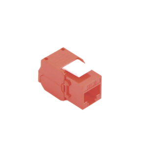 LINKEDPRO BY EPCOM LP-KJ-516-TTRD Módulo Jack Keystone Cat5e (toolless), con terminación en ángulo 180 º Color Rojo, Compatible con Faceplate y Patchpanel Linkedpro