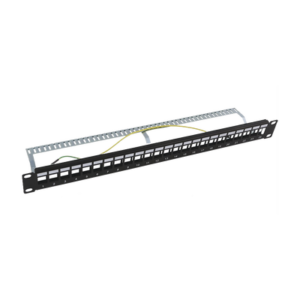 LINKEDPRO BY EPCOM LP-PP-23-STP-BK-24P Patch panel modular Blindado (STP) de 24 puertos, con barra para organizar cable