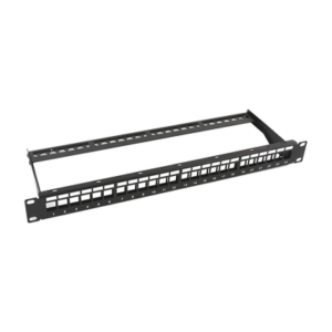 LINKEDPRO BY EPCOM LP-PP-23-UTP-BK-24P Patch panel modular sin blindaje de 24 puertos, 1U, con barra para organizar cable