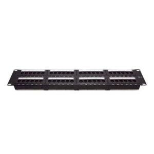 LINKEDPRO BY EPCOM LP-PP-608 Panel de parcheo de impacto (110) UTP de 48 puertos Cat6, 19in, 2U, con barra para organizar cable