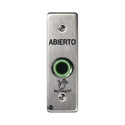 STI NT-SS002-ES Interruptor IR NoTouch® de Acero Inoxidable / Montaje Delgado / Caja Posterior / Abierto
