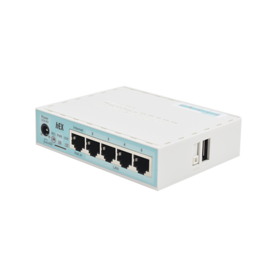 MIKROTIK RB750GR3 (hEX) RouterBoard, 5 Puertos Gigabit Ethernet, 1 Puerto USB y versión 3