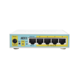 MIKROTIK RB750UPR2 (hEX PoE LITE) RouterBoard, 5 Puertos Fast Ethernet, 4 con PoE Pasivo, 1 Puerto USB