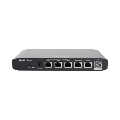 RUIJIE RG-EG105G-V3 Router Administrable Cloud con 3 Puertos LAN Gigabit, 1 Puerto WAN Gigabit y 1 Puerto LAN/WAN Gigabit Configurable, Hasta 100 Clientes con Desempeño de 600 Mbps Asimétricos