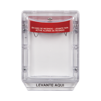 STI STI-1100-ES Cubierta Protectora de Policarbonato Serie Stopper II® , Con Bocina, Sin Espaciador, Montaje Empotrado, Etiqueta en Español