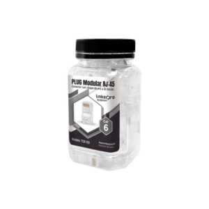 LINKEDPRO BY EPCOM TC6-100 Bote con 100 Piezas de Plug Modular RJ45 Cat6 sin blindaje, chapado de oro a 30 micras para durabilidad extrema