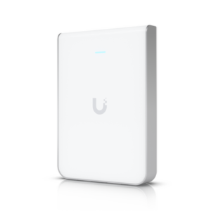 UBIQUITI U6-IW Access Point UniFi U6 In Wall/Montaje p/pared, WIFI 6 2.4 Y 5 Ghz, hasta 5.3 Gbps, 1 pto PoE In, 4 ptos secundarios (1 PoE Out)