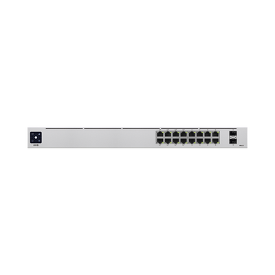 UBIQUITI USW-16-POE UniFi Switch USW-16-POE Gen2, Capa 2 de 16 puertos (8 puertos PoE 802.3af/at + 8 puertos Gigabit) + 2 puertos 1G SFP, 42W, pantalla informativa