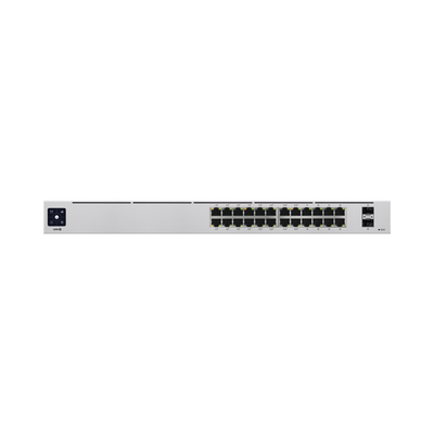 UBIQUITI USW-24-POE UniFi Switch USW-24-POE Gen2, Capa 2 de 24 puertos (16 puertos PoE 802.3af/at + 8 puertos Gigabit) + 2 puertos 1G SFP, 95W, pantalla informativa