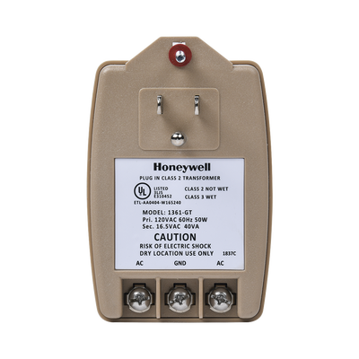 HONEYWELL HOME RESIDEO 1361-GT Transformador de 16.5Vca 40VA / Compatible con Paneles de Alarma