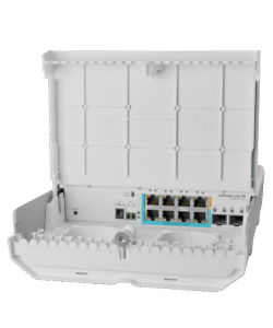 MIKROTIK CSS610-1GI-7R-2SPLUSOUT (CSS610-1Gi-7R-2S+OUT) netPower Lite 7R Switch Smart 7 puertos PoE Inverso Gigabit, 2 SFP+ 10G, para exterior