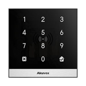 AKUVOX A02 Terminal de Control de Acceso Inteligente, Compacto y Elegante para 1 Puerta / Lector Prox 125 kHz / MIFARE 13.56MHz / Teclado / 20,000 Usuarios / Gestión WEB