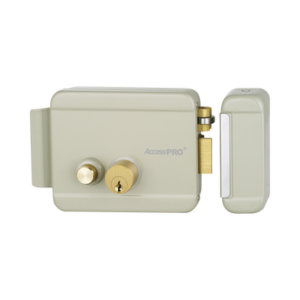 ACCESSPRO ACCESSRIMB Cerradura Eléctrica con Botón de Salida/ Incluye Llave / Exterior / Derecha