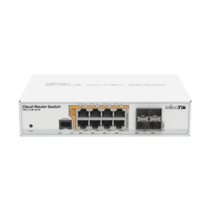 MIKROTIK CRS112-8P-4S-IN Cloud Router Switch Administrable L3, 8 puertos 10/100/1000 Mbps c/PoE Pasivo ó 802.3af/at, 4 Puertos SFP