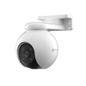 EZVIZ CS-H8-3K PT WiFi / (3K) 5MP / Cobertura Panoramica 360° / Detección humana / Detección de Vehiculo / Auto Seguimiento / Sirena / Luz Estroboscópica / Colores en Oscuridad / Micro SD / Presets / Exterior