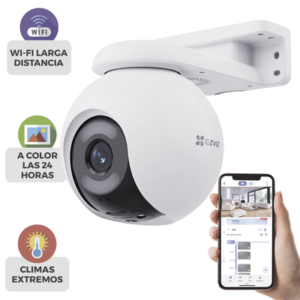 EZVIZ CS-H8X Cámara / PT / Wi-Fi / Preset / Patrol / Color 24/7 / Resolución 4MP / Vista Panorámica 360° / Detección de Forma Humana/Vehículo AI
