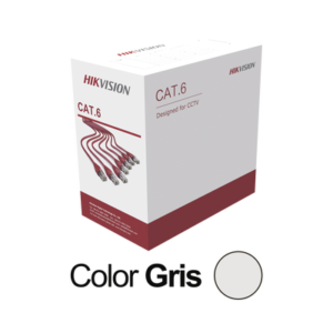 HIKVISION DS-1LN6U-G Bobina de cable UTP 305 m., Cat6 (23 AWG), Color Gris, PVC (CM), uso en Interior, 100% Cobre, Para aplicaciones de CCTV y Redes de datos