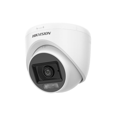 HIKVISION DS2CE76K0TLPFS Domo TURBOHD 3K HIBRIDA B/N - Color VU / IR 20 MTS / Lente 2.8 mm / Luz Blanca 20 mts / Exterior IP67 / Microfono Interconstruido / dWDR / Plástica
