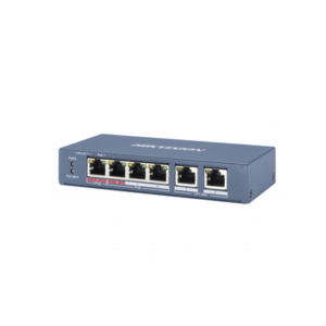 HIKVISION DS-3E0106P-E/M Switch PoE+ / No Administrable / 4 Puertos 10/100 Mbps PoE+ (hasta 300 m) + 2 Puertos 10/100 Mbps Uplink / 35 W