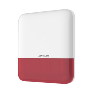 HIKVISION DS-PS1-E-WB/R (AX PRO) Sirena Inalámbrica con Estrobo Rojo para Exterior IP65 / 110 dB