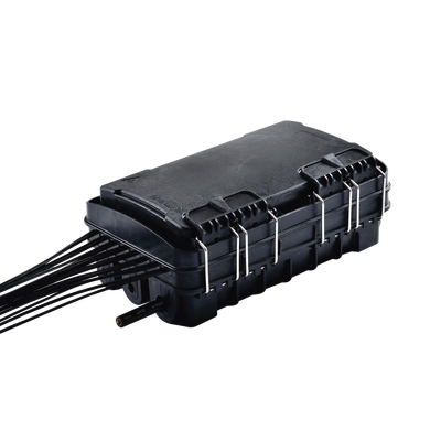 FIBERHOME FDP-420E-16 Caja de Distribución de Fibra Óptica para 24 Empalmes, con 16 acopladores SC/APC simplex, Exterior IP65, Color Negro