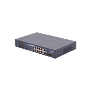 PLANET FGSD-1022VHP Switch PoE+ / distancia 250 metros / 8 puertos + 2 combo TP/SFP gigabit y pantalla LCD para monitoreo