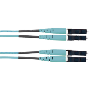 PANDUIT FX2ELLNLNSNM002 Jumper de Fibra Optica Multimodo 50/125 OM3, LC-LC Duplex, OFNR (Riser), Color Aqua, 2 Metros