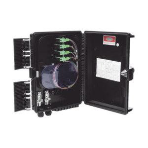 FIBERHOME GFS-16G Caja NAP (Network Access Point) Cierre de Empalme para 24 fusiones de fibra óptica, Interior/Exterior, con 16 acopladores SC/APC y splitter 1x16, IP65