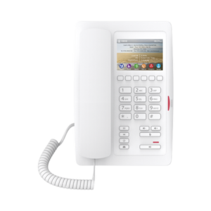 FANVIL H5W (H5 Color Blanco)Teléfono para Hotelería, profesional de gama alta con pantalla LCD de 3.5 pulgadas a color, 6 teclas programables para servicio rápido (Hotline) PoE