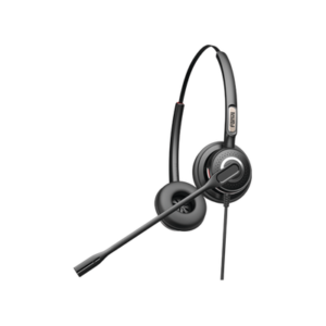 FANVIL HT202 Diadema binaudal (duo) con tecnología antishock para teléfonos IP FANVIL y Polycom con micrófono de cancelación de ruido, larga durabilidad