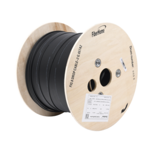 LINKEDPRO BY FIBERHOME IC-FIG8A2-2C Carrete de 1 km de Fibra Óptica Aérea Mini Figura 8 G.657A2 tipo Drop, Monomodo de 2 Hilos (bifibra), Color Negro
