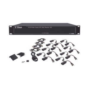 EPCOM TITANIUM KITTT16PVTURBOX Kit de TRANSCEPTOR ACTIVO DE 16 Canales / VIDEO+PODER en un solo Cable UTP / 150m en 4K, 200m en 5 MP/ Envía 36 Vcc y recibe 12 Vcc / TODO INCLUIDO PARA RACK / Compatible con cámaras HD-TVI/CVI/AHD/CVBS / Instalación Limpia