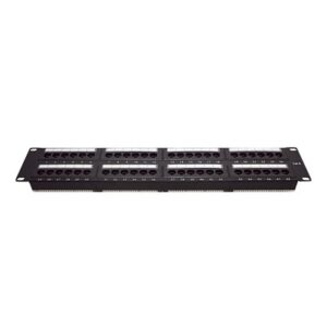 LINKEDPRO BY EPCOM LP-PP-608 Panel de parcheo de impacto (110) UTP de 48 puertos Cat6, 19in, 2U, con barra para organizar cable