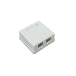 LINKEDPRO BY EPCOM LP-WP-6037 Caja de pared con 2 puertos, incluye 2 jacks STP Cat5e Keystone