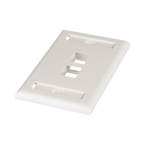 PANDUIT NK2FIWY Placa de Pared Vertical, Salida Para 2 Puertos Keystone, Con Espacios Para Etiquetas, Color Blanco Mate