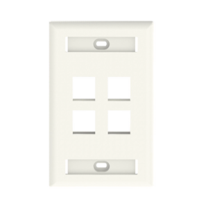 PANDUIT NK4FIWY Placa de Pared Vertical, Salida Para 4 Puertos Keystone, Con Espacios Para Etiquetas, Color Banco Mate