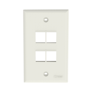PANDUIT NK4FNIW Placa de Pared Vertical, Salida Para 4 Puertos Keystone, Color Blanco Mate