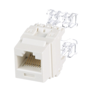 PANDUIT NK688MIW Conector Jack Estilo 110 (de Impacto), Tipo Keystone, Categoría 6, de 8 posiciones y 8 cables, Color Blanco mate