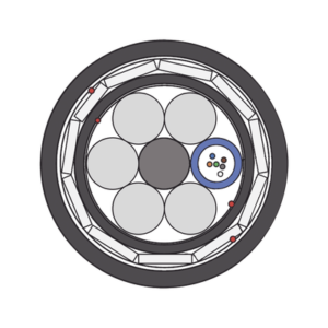 LINKEDPRO BY FIBERHOME OC-ADSS-ARMD-06C 1 Kilómetro de Fibra Óptica Aérea (ADSS) G.652D Armada Anti roedor, Dieléctrica, Monomodo 6 Hilos, Span 200