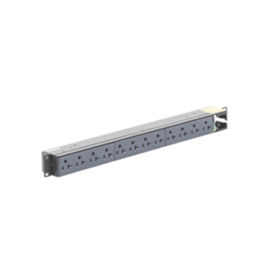 PANDUIT P12B01M PDU Básico para Distribución de Energía, Enchufe de Entrada NEMA 5-15P, Con 12 Contactos NEMA 5-20R, Instalación Horizontal de 19in, 1UR, 15 Amp, 120 Vca