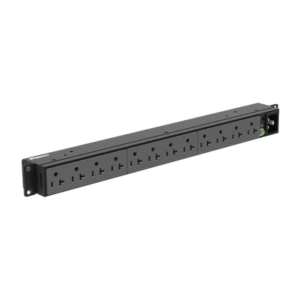 PANDUIT P12B19M PDU Básico para Distribución de Energía, Enchufe de Entrada NEMA 5-20P, Con 12 Contactos NEMA 5-20R, Instalación Horizontal de 19in, 1UR, 20 Amp, 120 Vca