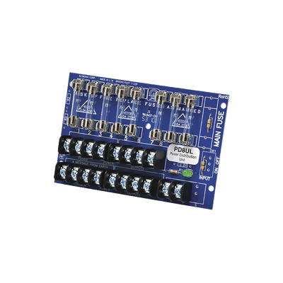 ALTRONIX PD8UL Tablero distribuidor de voltaje, 8 salidas con fusible de protección. Para uso con Fuentes de poder ALTRONIX.