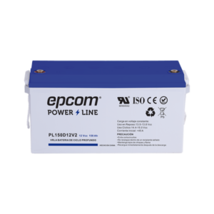 EPCOM POWERLINE PL150D12V2 Batería 12 Vcc / 150 Ah / UL / Tecnología AGM-VRLA / CICLO PROFUNDO / Uso en aplicación fotovoltaica / terminales T5