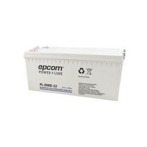 EPCOM POWERLINE PL-200-12 Batería 12V @ 200 Ah / AGM-VRLA / Uso en Aplicación Fotovoltaica /Terminales Tipo Tornillo HEX M6