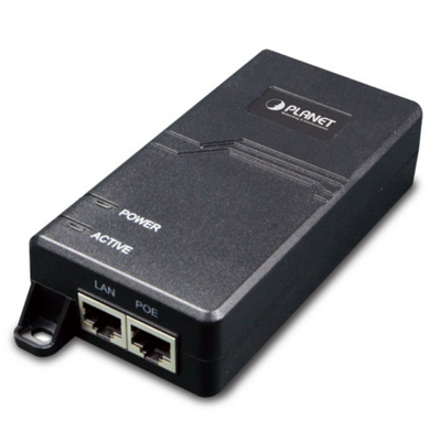 PLANET POE172 Inyector Ultra POE de un solo puerto de 10/100/1000 Mbps (60 W), con alimentación interna, compatible con PoE 802.3at