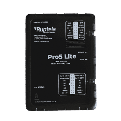 RUPTELA PRO5LITE Rastreador 4G LTE CAT1/ Sensores Bluetooth / Vehiculos ligeros / Vehiculos pesados / Lectura CAN, OBD y LCV / Audio 2 vias / RFID